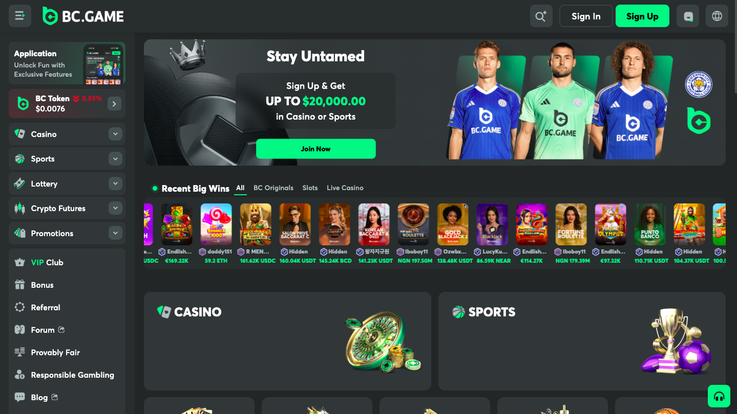 BC.GAME Homepage